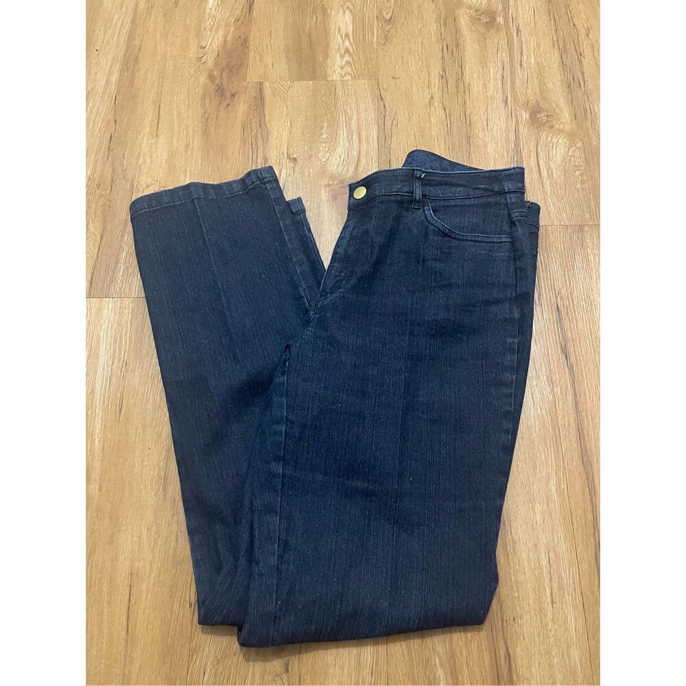 JM Collection 6P Dark Wash Straight Leg Jeans Sequin Embroidery NEW